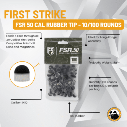 first strike fsr 50 cal rubber tip - 10/100 rounds