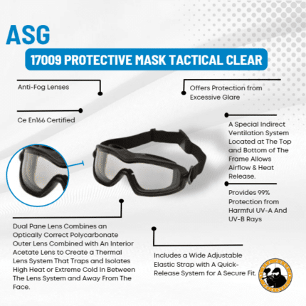 asg 17009 protective mask tactical clear