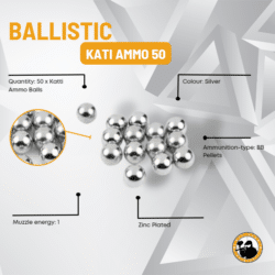 Ballistic Kati Ammo 50 Balls Slingshot Ammo with Zinc Plated Packed in Blister 4 - Dyehard Paintball
