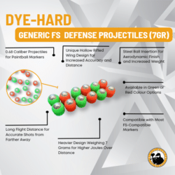 Dye-hard Generic Fs  Defense Projectiles (7gr) - Dyehard Paintball