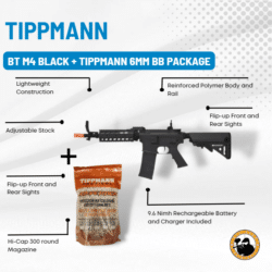 Tippmann Bt M4 Black + Tippmann 6mm Bb Christmas Package - Dyehard Paintball