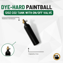 12oz Co2 Tank with On/off Valve - Dyehard Paintball