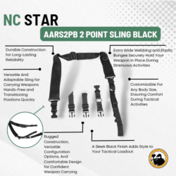 Nc Star Aars2pb 2 Point Sling Black - Dyehard Paintball