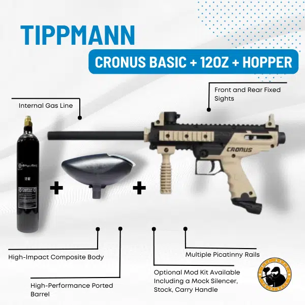 Tippmann Cronus Basic + 12oz + Hopper - Dyehard Paintball