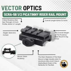 Vector Optics Scra-58 1/2 Picatinny Riser Rail Mount - Dyehard Paintball