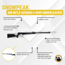 artemis snowpeak air rifle gu1200s 4.5mm underleaver