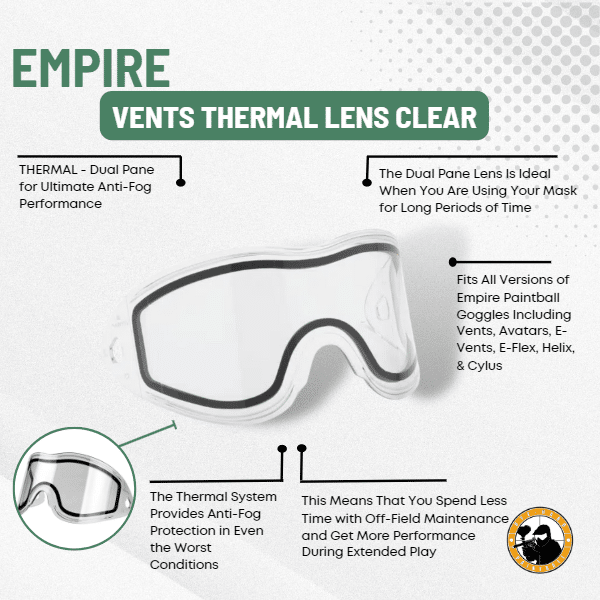 Empire Vents Thermal Lens Clear - Dyehard Paintball