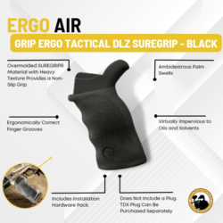 Grip Ergo Tactical Dlz Suregrip - Black - Dyehard Paintball