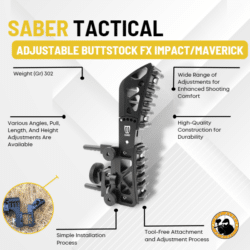Saber Tactical Adjustable Buttstock Fx Impact/maverick - Dyehard Paintball