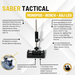 Saber Tactical Monopod - Bench - Adj Leg - Dyehard Paintball