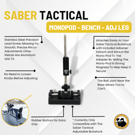 saber tactical monopod - bench - adj leg