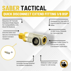 Saber Tactical Quick Disconnect Extend Fitting 1/8 Bsp - Dyehard Paintball