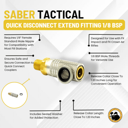 saber tactical quick disconnect extend fitting 1/8 bsp