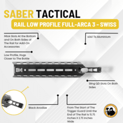 Saber Tactical Rail Low Profile Full-arca 3 - Swiss - Dyehard Paintball