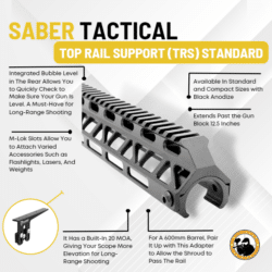 Saber Tactical Top Rail Support (trs) Standard - Dyehard Paintball