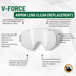V-force Armor Lens Clear (replacement) - Dyehard Paintball
