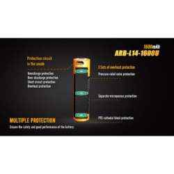 Fenix Arb L14 1600u Built in Usb Rechargeable Battery (aa) (1600mah 14500 Battery) - Dyehard Paintball