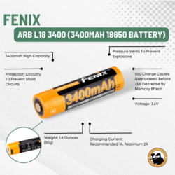 Fenix Arb L18 3400 (3400mah 18650 Battery) - Dyehard Paintball