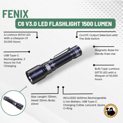 fenix c6 v3.0 led flashlight 1500 lumen