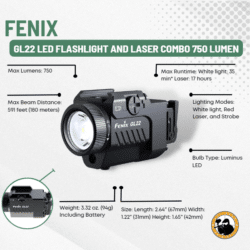 Fenix Gl22 Led Flashlight and Laser Combo 750 Lumen - Dyehard Paintball
