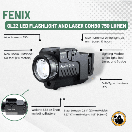 fenix gl22 led flashlight and laser combo 750 lumen