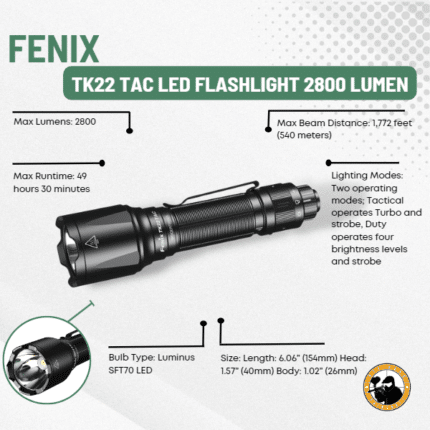 fenix tk22 tac led flashlight 2800 lumen