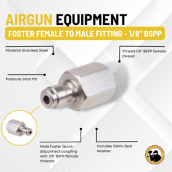 Foster Female to Male Fitting - 1/8" Bspp - Dyehard Paintball