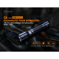 Fenix C6 V3.0 Led Flashlight 1500 Lumen - Dyehard Paintball