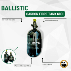 Ballistic Carbon Fibre Tank 68ci - Dyehard Paintball