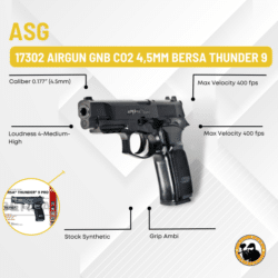 Asg 17302 Airgun Gnb Co2 4,5mm Bersa Thunder 9 - Dyehard Paintball