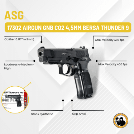 asg 17302 airgun gnb co2 4,5mm bersa thunder 9