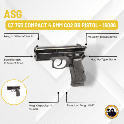 asg cz 75d compact 4.5mm co2 bb pistol - 16086