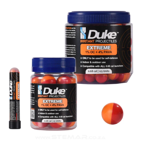 duke extreme irritant projectiles (1% oc + 4% pava) 0.68 caliber duke extreme irritant projectiles (1% oc + 4% pava) 0.68 caliber