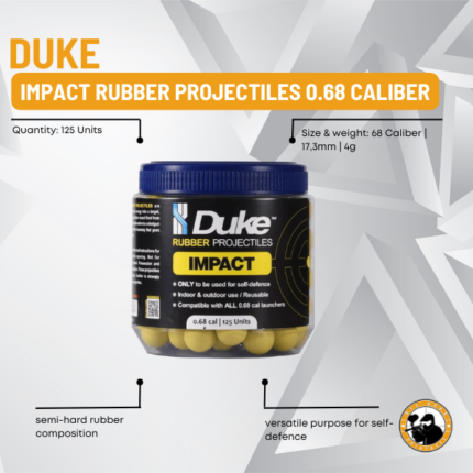 duke impact rubber projectiles 0.68 caliber 125 units