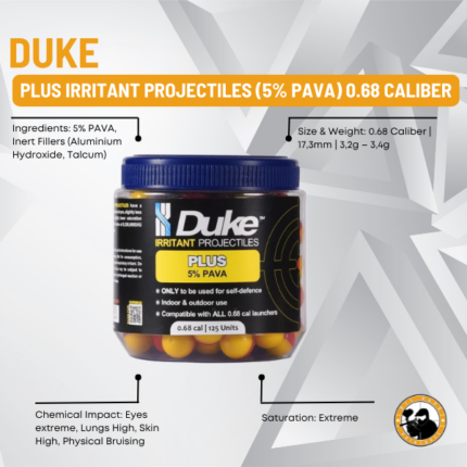 duke plus irritant projectiles (5% pava) 0.68 caliber 125 units
