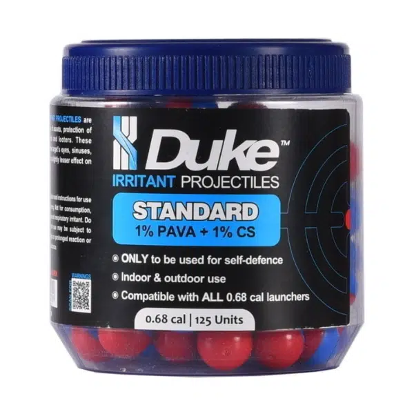 Duke Standard Irritant Projectiles (1% Pava + 1% Cs) 0.68 Caliber - Dyehard Paintball