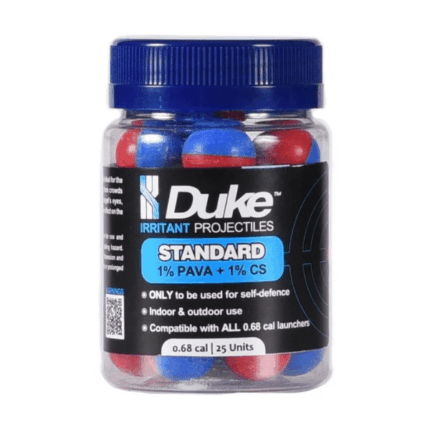 duke standard irritant projectiles (1% pava + 1% cs) 0.68 caliber