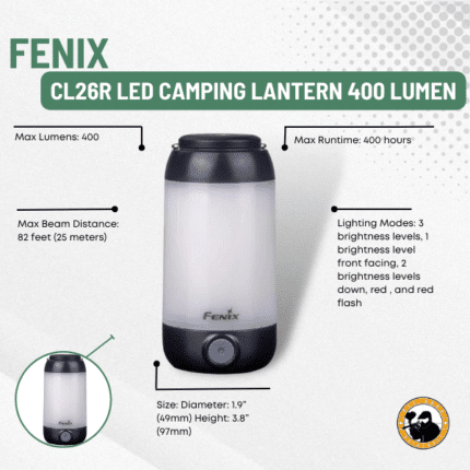 fenix cl26r led camping lantern 400 lumen