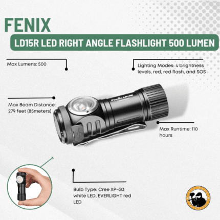fenix ld15r led right angle flashlight 500 lumen