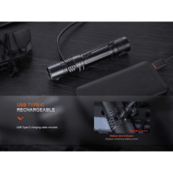 Fenix Pd36r Pro Led Flashlight +e03r V2.0 (grey) Kit 2800 Lumen - Dyehard Paintball