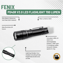 Fenix Pd40r V3.0 Led Flashlight 700 Lumen - Dyehard Paintball