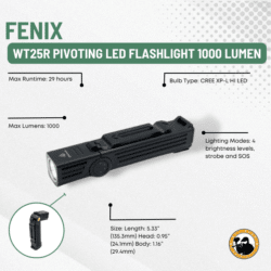 Fenix Wt25r Pivoting Led Flashlight 1000 Lumen - Dyehard Paintball