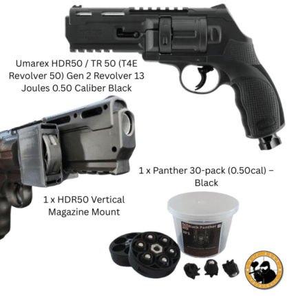 umarex hdr50 / tr 50 (t4e revolver 50) gen 2 revolver 13 joules+ package 1 0.50 caliber black
