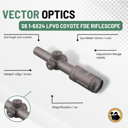 vectoroptics s6 1-6x24 lpvo coyote fde riflescope