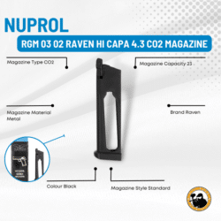 Nuprol Rgm 03 02 Raven Hi Capa 4.3 Co2 Magazine - Dyehard Paintball