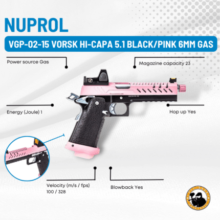 nuprol vgp-02-15 vorsk hi-capa 5.1 black/pink 6mm gas