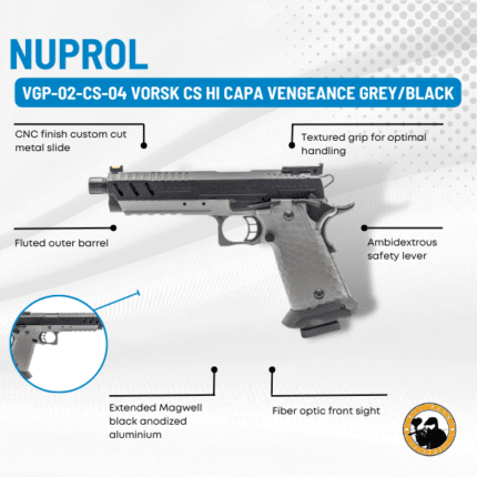 Nuprol Vgp-02-cs-04 Vorsk Cs Hi Capa Vengeance Grey/black - Dyehard Paintball