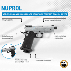 Nuprol Vgp-02-cs-06 Vorsk Cs Hi Capa Vengeance Compact Black / Silver - Dyehard Paintball