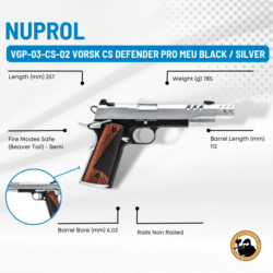 Nuprol Vgp-03-cs-02 Vorsk Cs Defender Pro Meu Black / Silver - Dyehard Paintball
