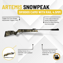 Artemis Snowpeak Sr1000s Camo with Rail 4.5mm - Dyehard Paintball